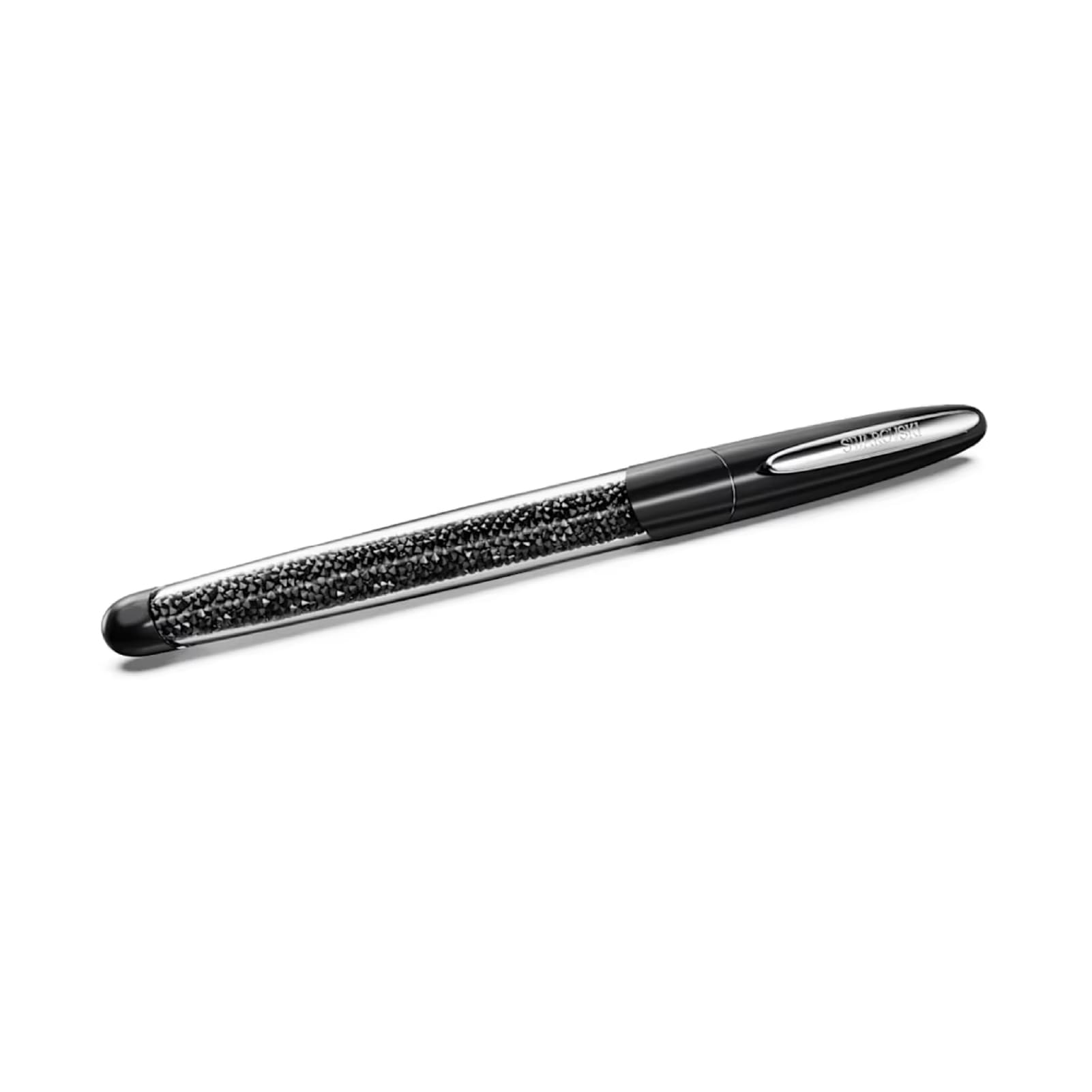 Penna Roller da donna Swarovski di colore nero e cromato MISURA UNICA