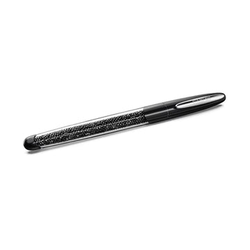 Penna Roller da donna Swarovski di colore nero e cromato MISURA UNICA