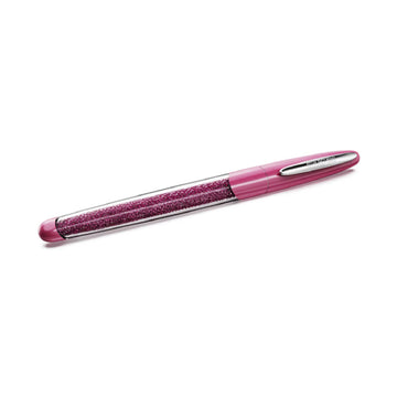 Penna Roller da donna Swarovski di colore rosa e cromato MISURA UNICA