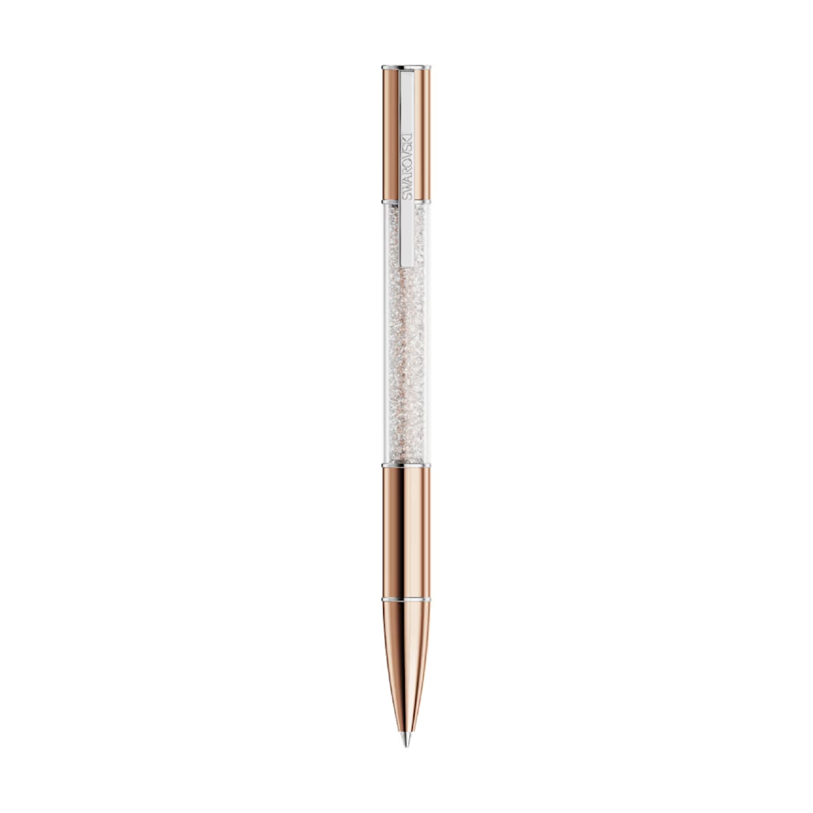 Penna a sfera da donna Swarovski di colore bianco e rosé MISURA UNICA