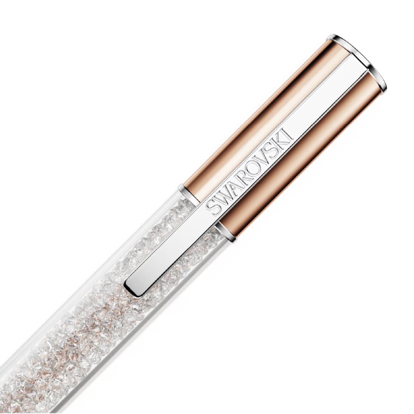 Penna a sfera da donna Swarovski di colore bianco e rosé MISURA UNICA
