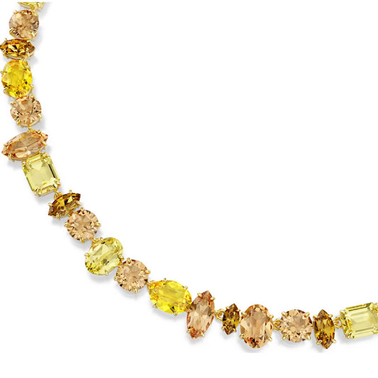 Collana tennis Swarovski con pietre miste sui toni del giallo MISURA UNICA