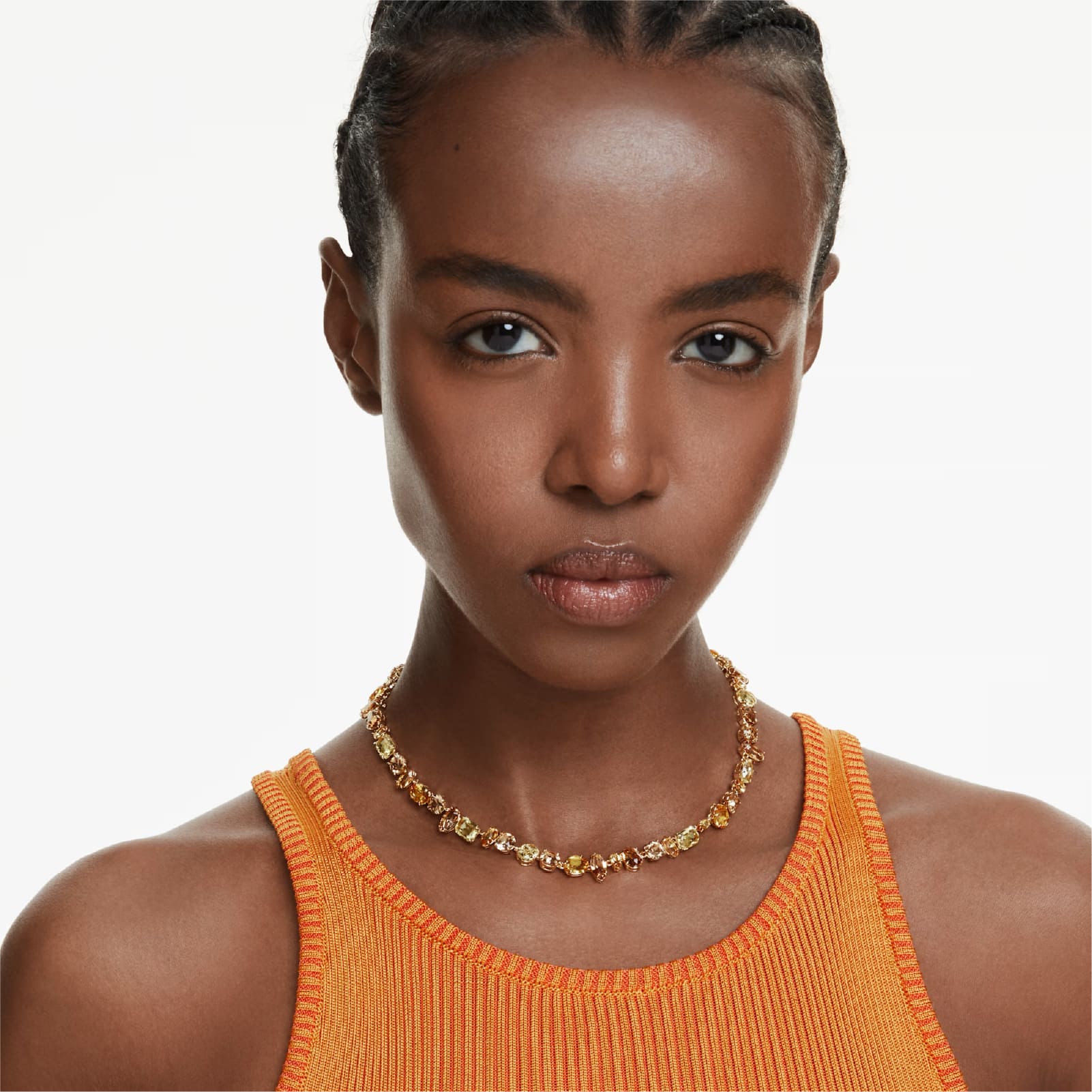 Collana tennis Swarovski con pietre miste sui toni del giallo MISURA UNICA