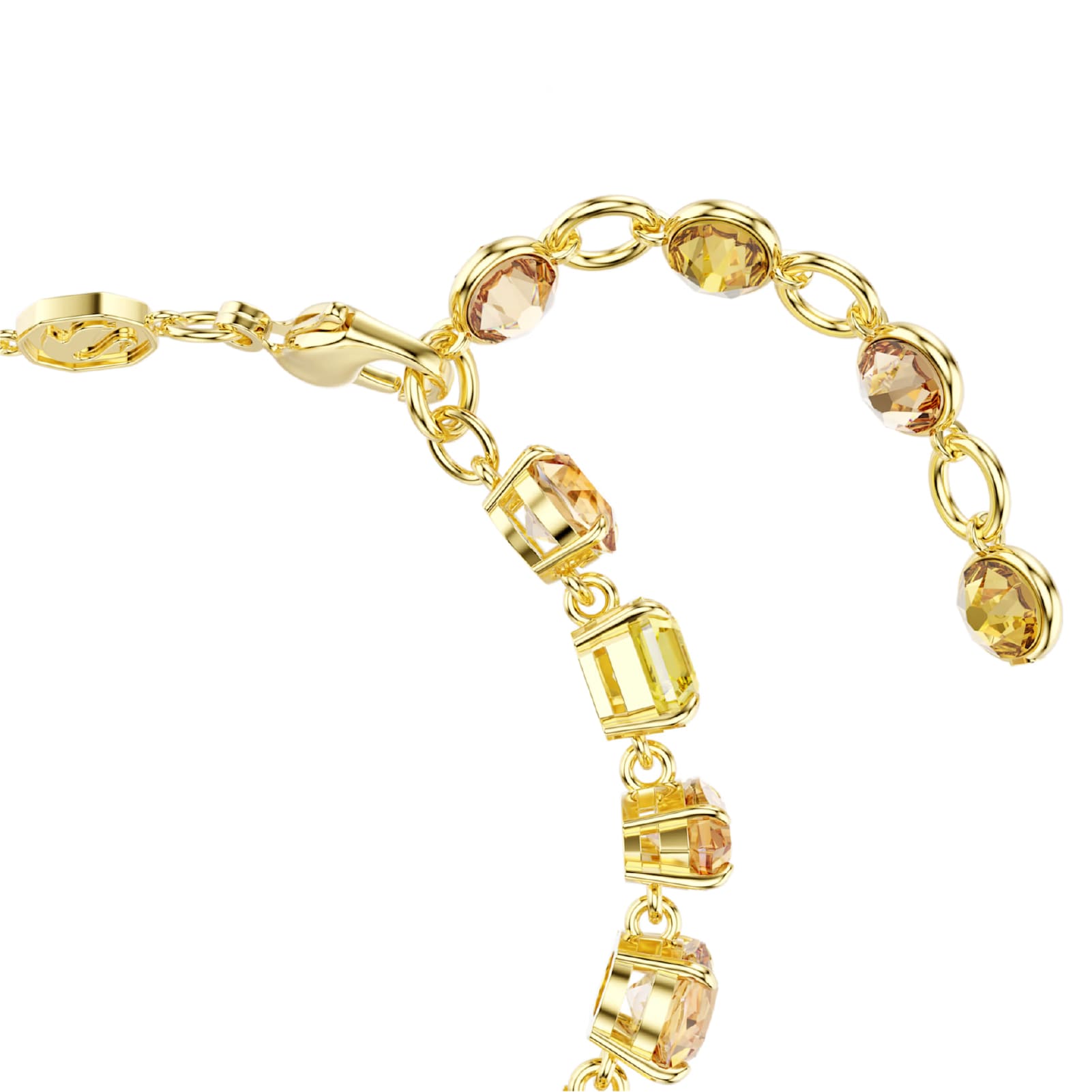 Bracciale tennis Swarovski pietre miste sui toni del giallo Regolabile 15,5-19 cm