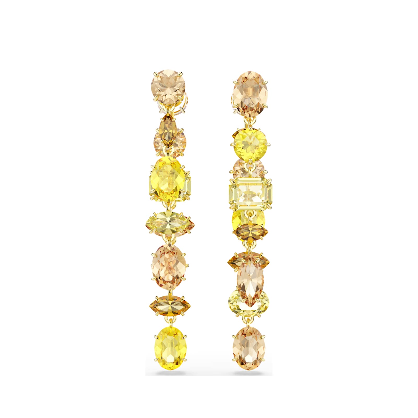Orecchini pendenti Swarovski dorati con pietre miste MISURA UNICA