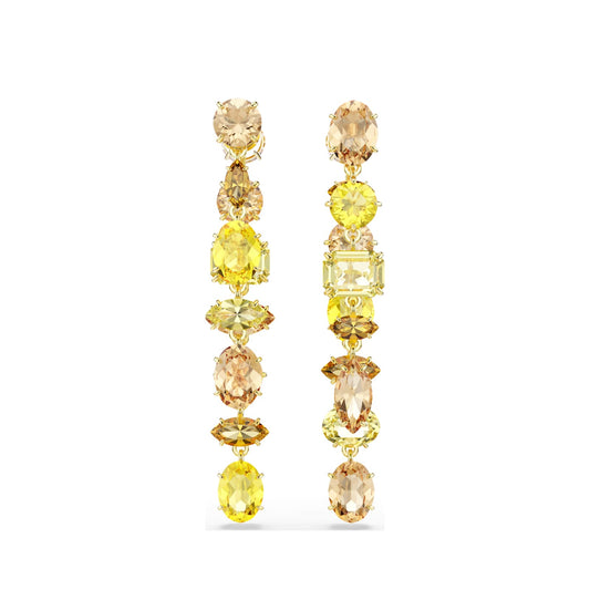 Orecchini pendenti Swarovski dorati con pietre miste MISURA UNICA