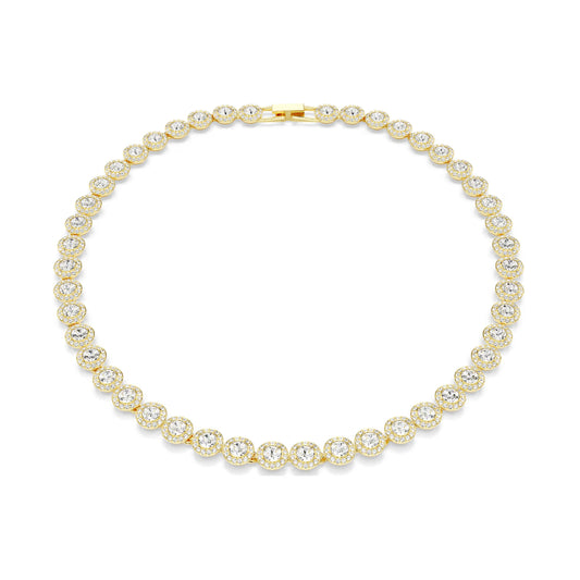 Collana tennis da donna Swarovski dorato e cristalli bianchi MISURA UNICA