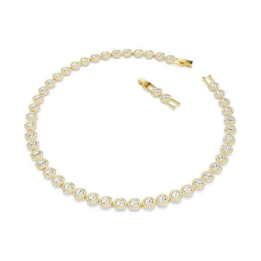 Collana tennis da donna Swarovski dorato e cristalli bianchi MISURA UNICA
