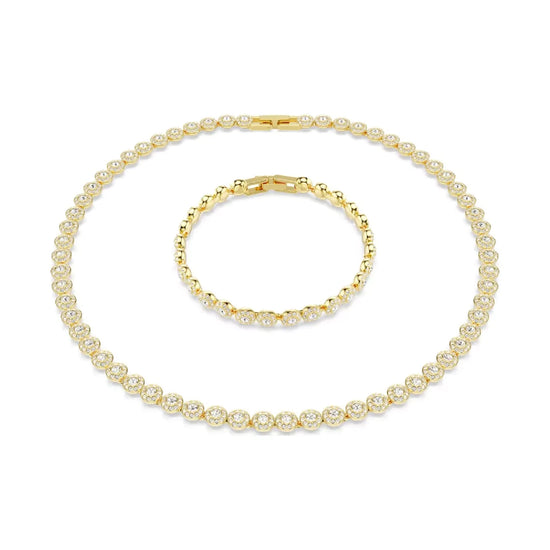 Set Collana e bracciale tennis da donna Swarovski dorati