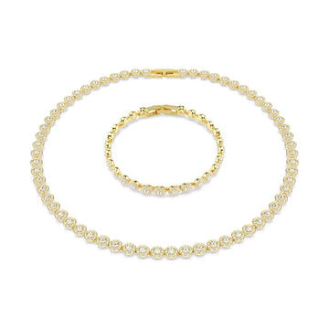 Set Collana e bracciale tennis da donna Swarovski dorati