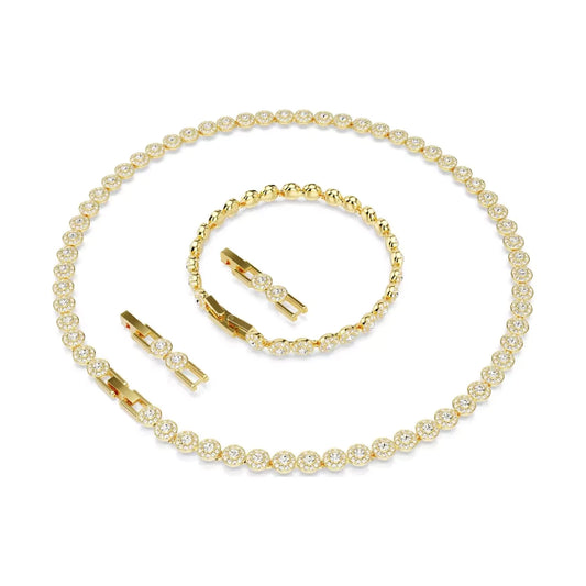Set Collana e bracciale tennis da donna Swarovski dorati