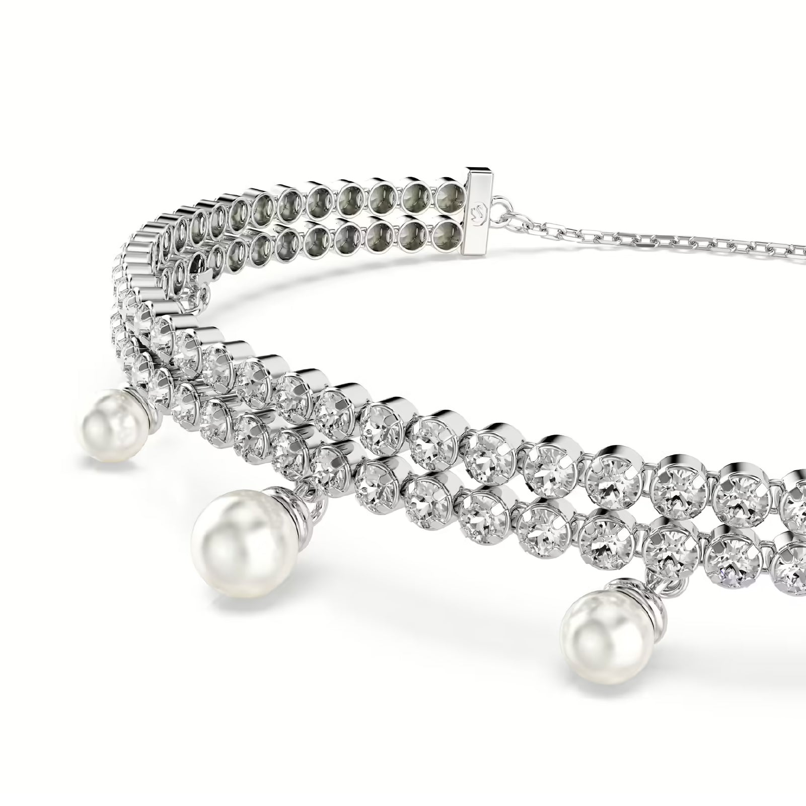 Bracciale tennis Ariana Grande x Swarovski rodiata e perle