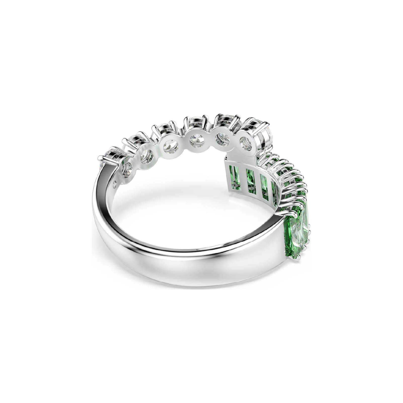 Anello da donna Swarovski rodiato cristalli bianchi e verdi 15