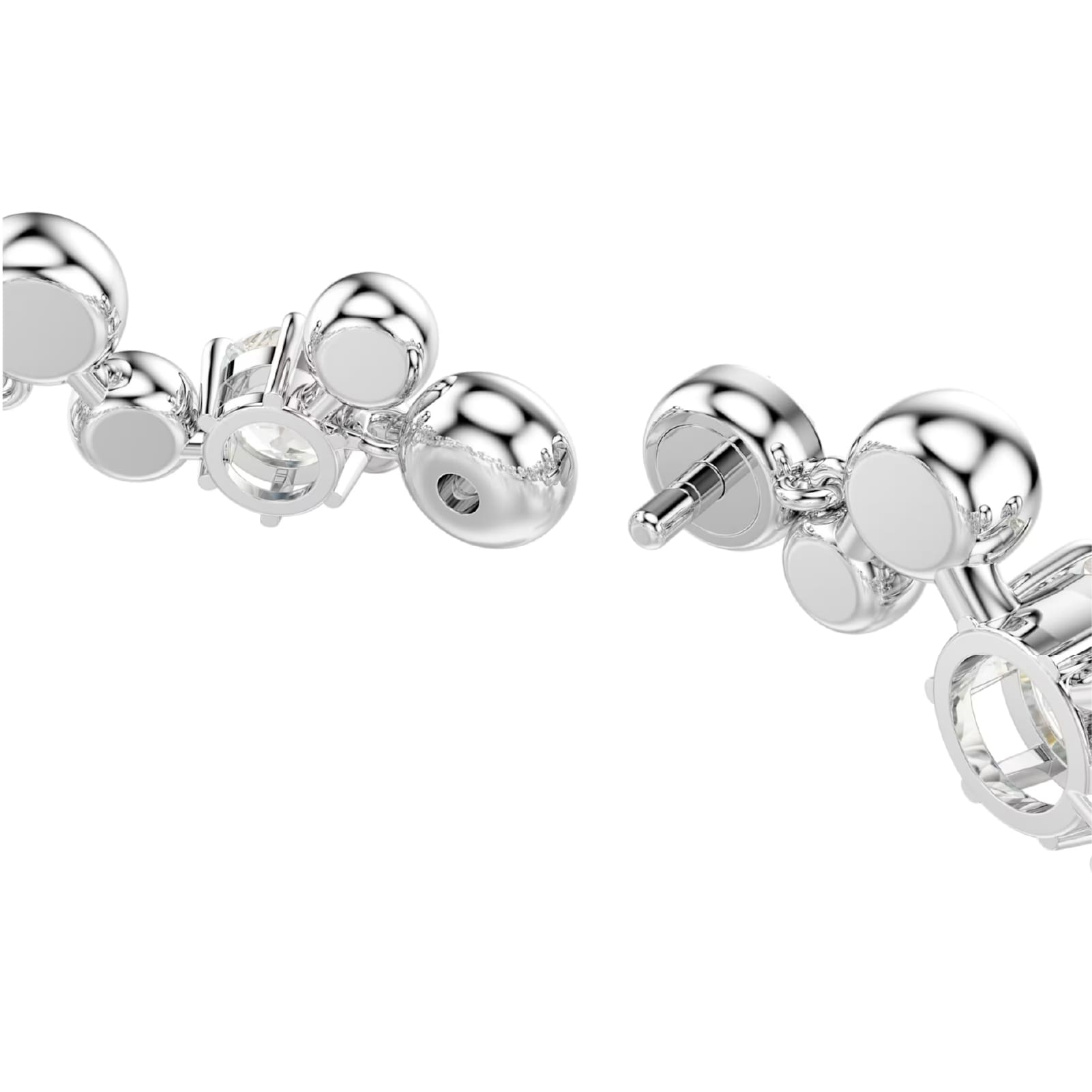 Bracciale da donna Swarovski rodiato con cristalli bianchi Regolabile 17-20 cm