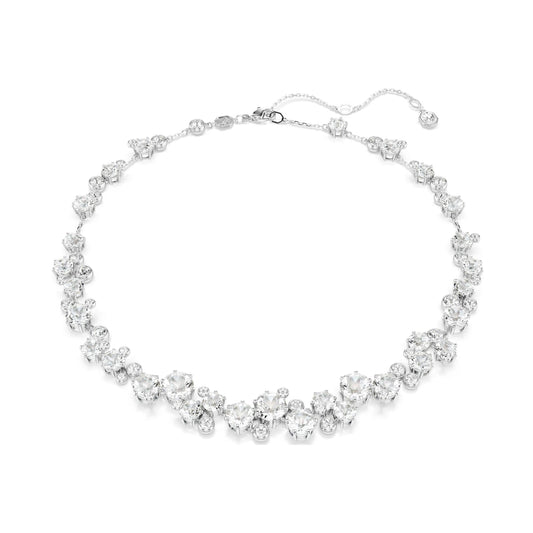 Collana girocollo Swarovski rodiato con cristalli bianchi MISURA UNICA