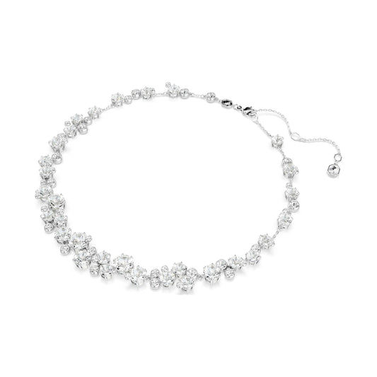 Collana girocollo Swarovski rodiato con cristalli bianchi MISURA UNICA