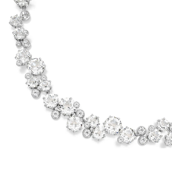 Collana girocollo Swarovski rodiato con cristalli bianchi MISURA UNICA