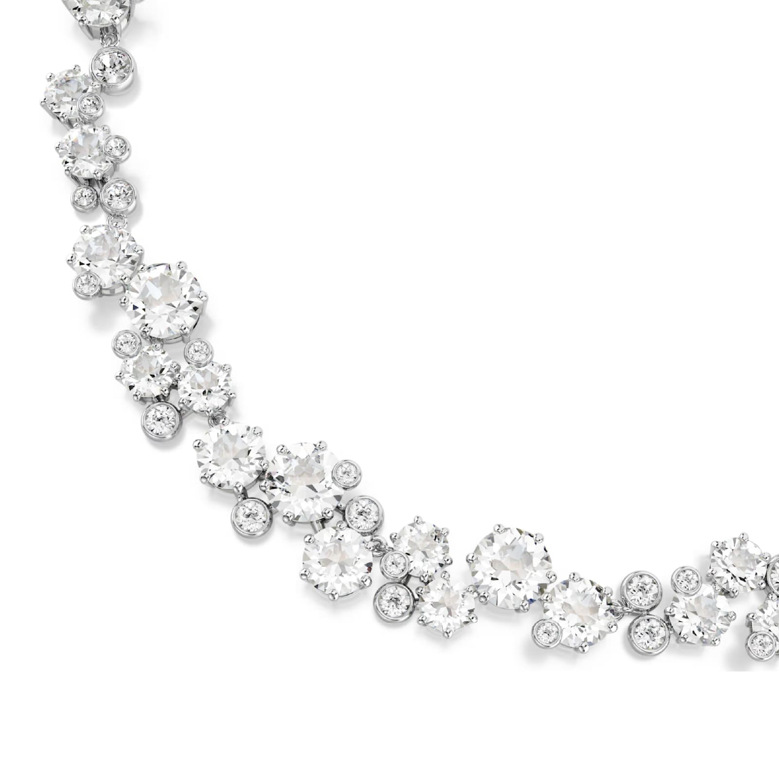 Collana girocollo Swarovski rodiato con cristalli bianchi MISURA UNICA