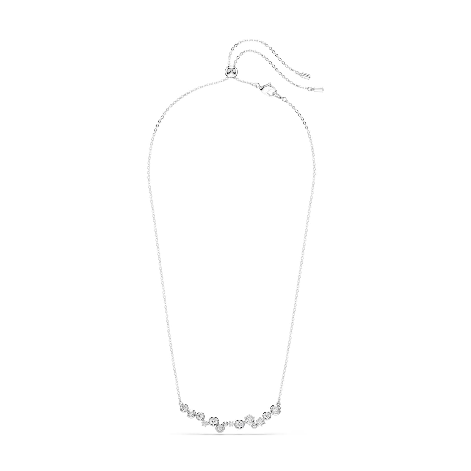 Collana girocollo Swarovski rodiato con cristalli a centro MISURA UNICA