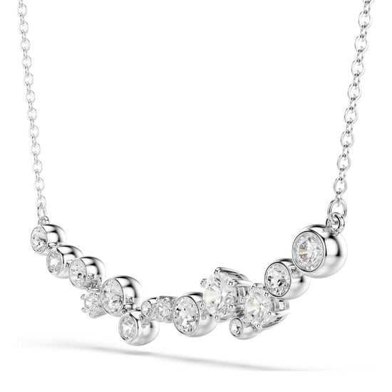 Collana girocollo Swarovski rodiato con cristalli a centro MISURA UNICA