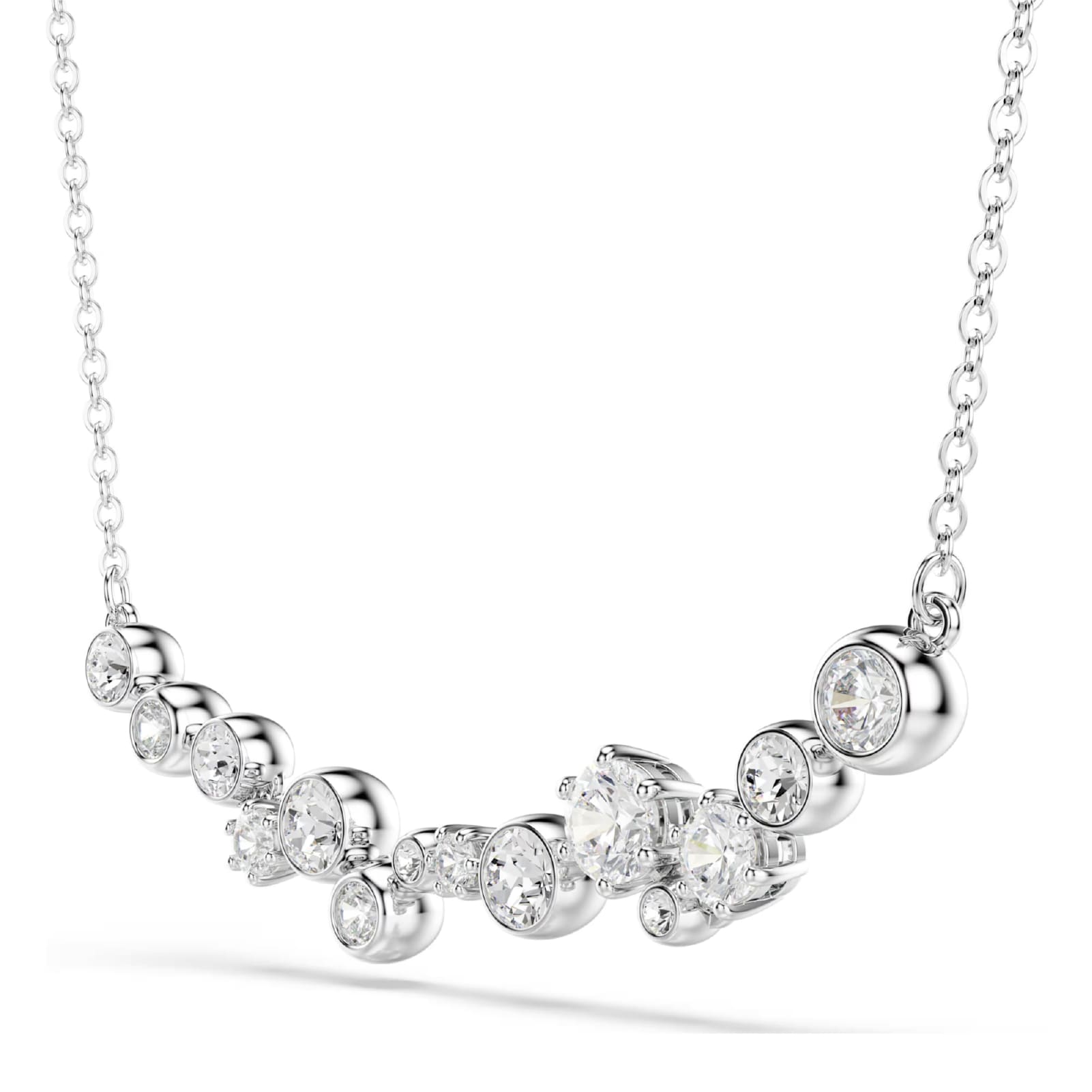 Collana girocollo Swarovski rodiato con cristalli a centro MISURA UNICA