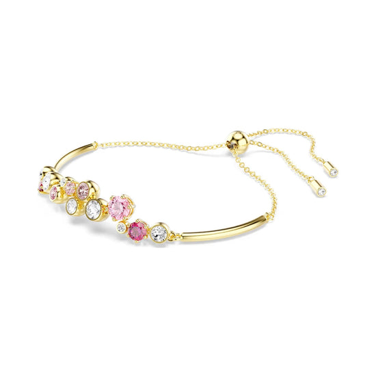 Bracciale donna Swarovski dorato cristalli rosa e bianchi REGOLABILE