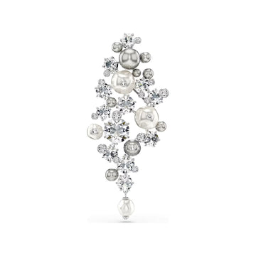Spilla Swarovski Constella placcata rodio cristalli e perle MISURA UNICA