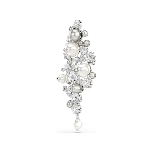 Spilla Swarovski Constella placcata rodio cristalli e perle MISURA UNICA