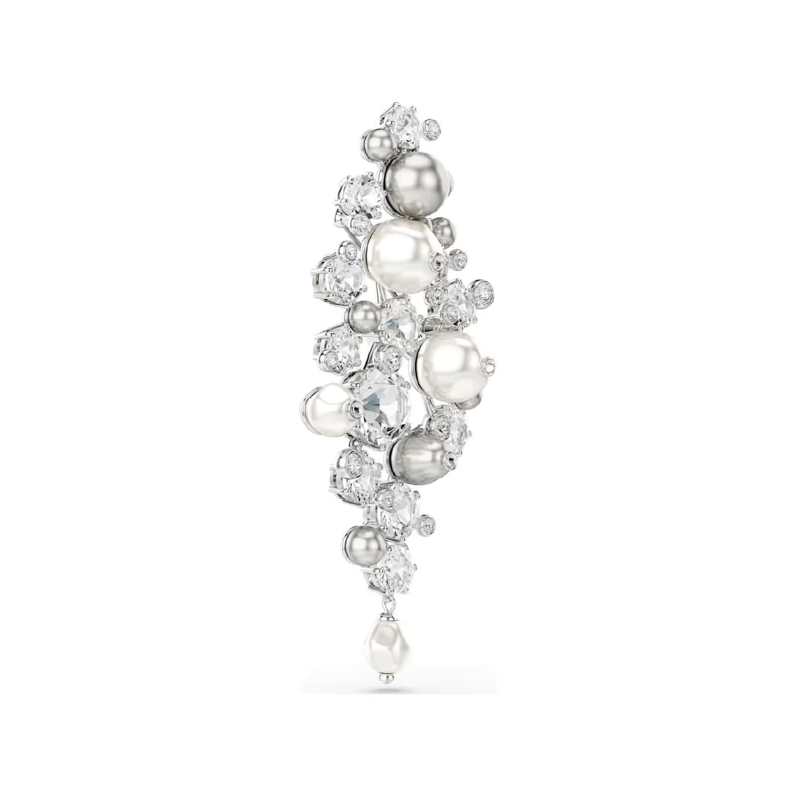 Spilla Swarovski Constella placcata rodio cristalli e perle MISURA UNICA