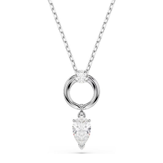 Collana girocollo Swarovski placcata rodio cristallo pendente MISURA UNICA