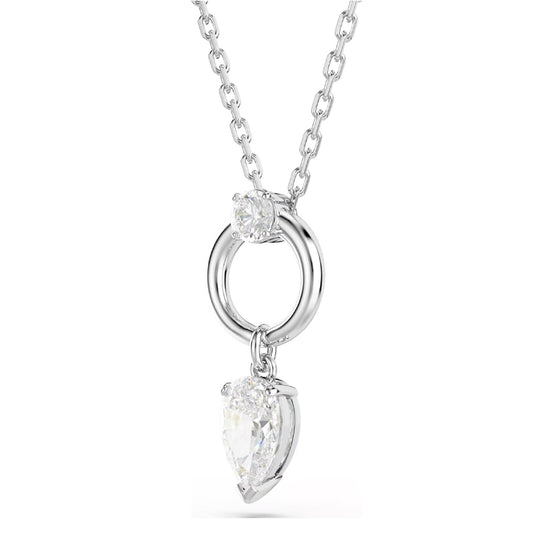 Collana girocollo Swarovski placcata rodio cristallo pendente MISURA UNICA