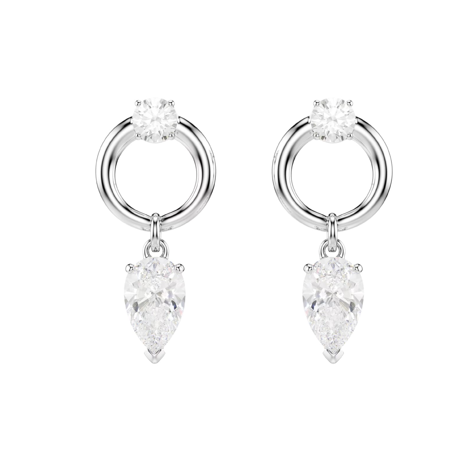 Orecchini pendenti Swarovski placcati rodio con cristalli MISURA UNICA