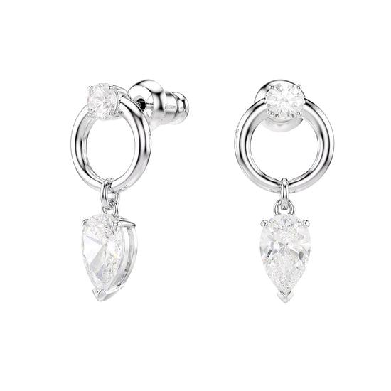 Orecchini pendenti Swarovski placcati rodio con cristalli MISURA UNICA