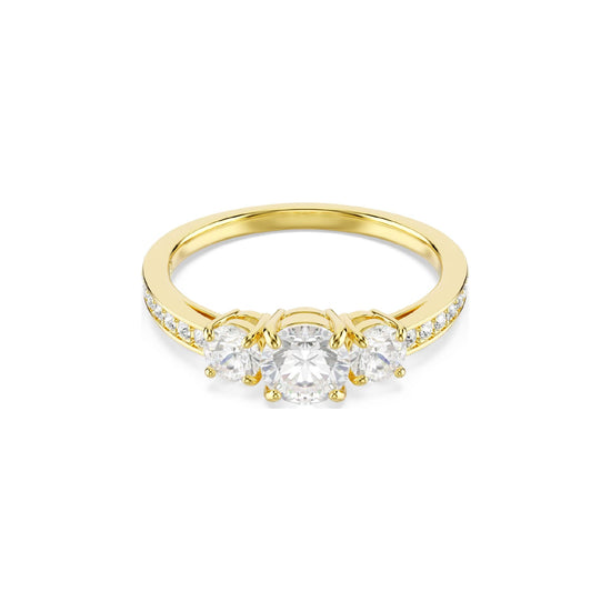 Anello trilogy Swarovski dorato con cristalli bianchi 12