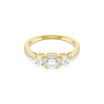 Anello trilogy Swarovski dorato con cristalli bianchi 12