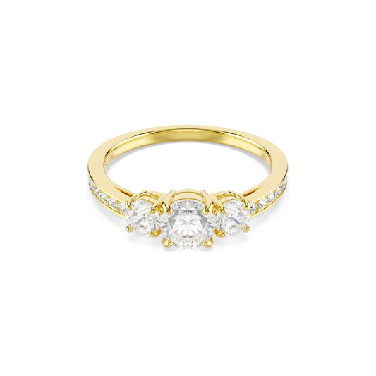 Anello trilogy Swarovski dorato con cristalli bianchi 12