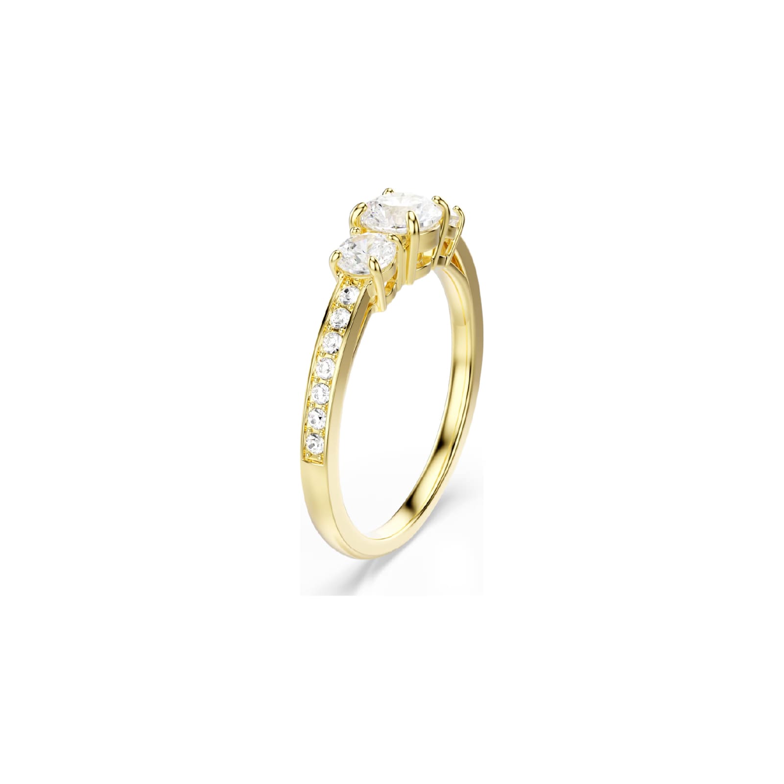 Anello trilogy Swarovski dorato con cristalli bianchi 12
