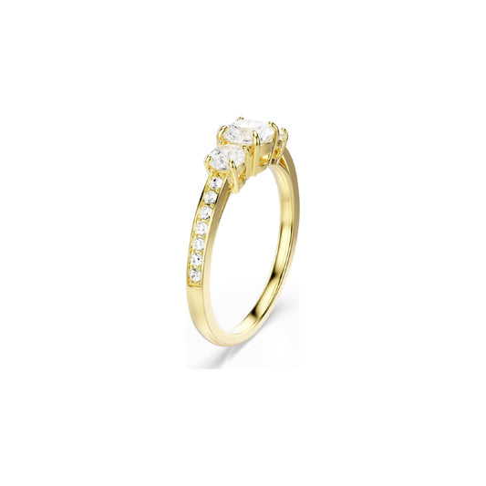 Anello trilogy Swarovski dorato con cristalli bianchi 12