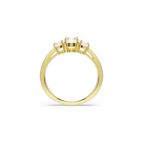 Anello trilogy Swarovski dorato con cristalli bianchi 12