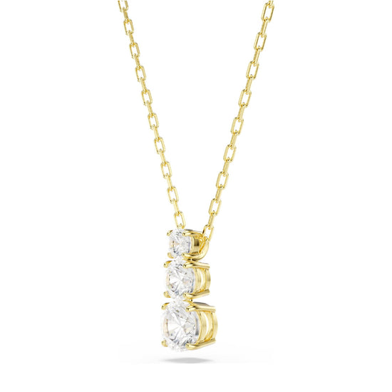Collana trilogy Swarovski dorato con tre cristalli bianchi MISURA UNICA
