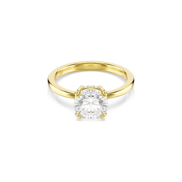 Anello solitario Swarovski dorato con cristalli bianchi 12