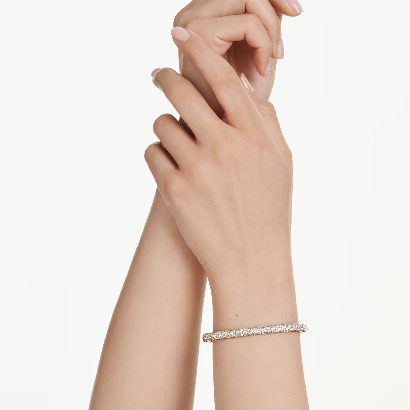 Bracciale rigido donna Swarovski dorato con pavé di cristalli M 58,00 mm x 52,00 mm