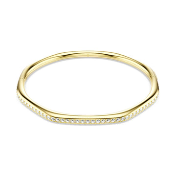 Bracciale rigido Swarovski dorato con cristalli bianchi M 17 cm