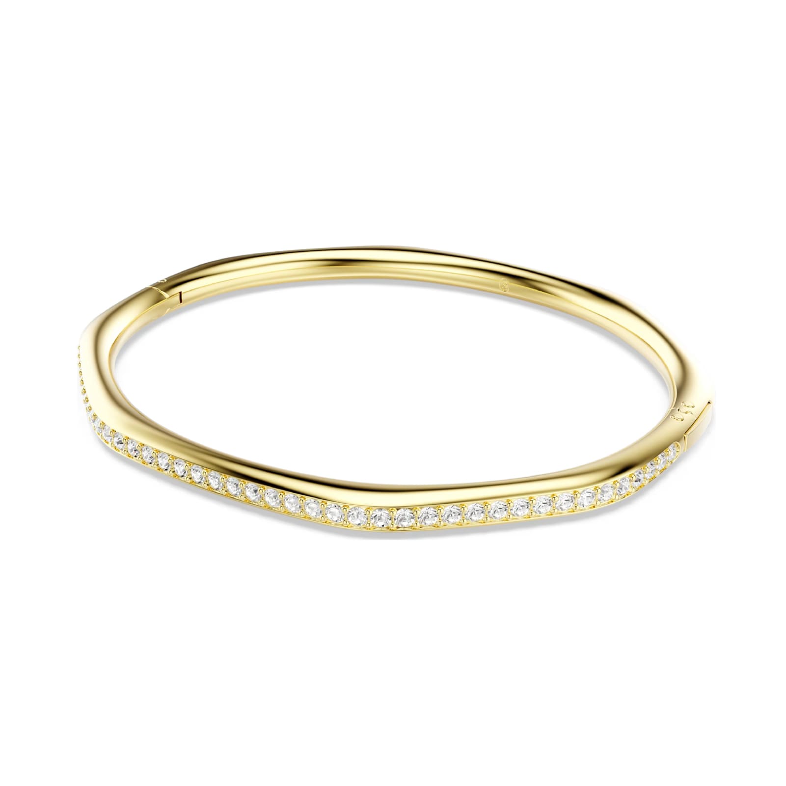 Bracciale rigido Swarovski dorato con cristalli bianchi M 17 cm