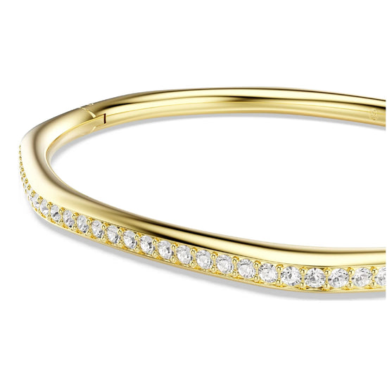 Bracciale rigido Swarovski dorato con cristalli bianchi M 17 cm