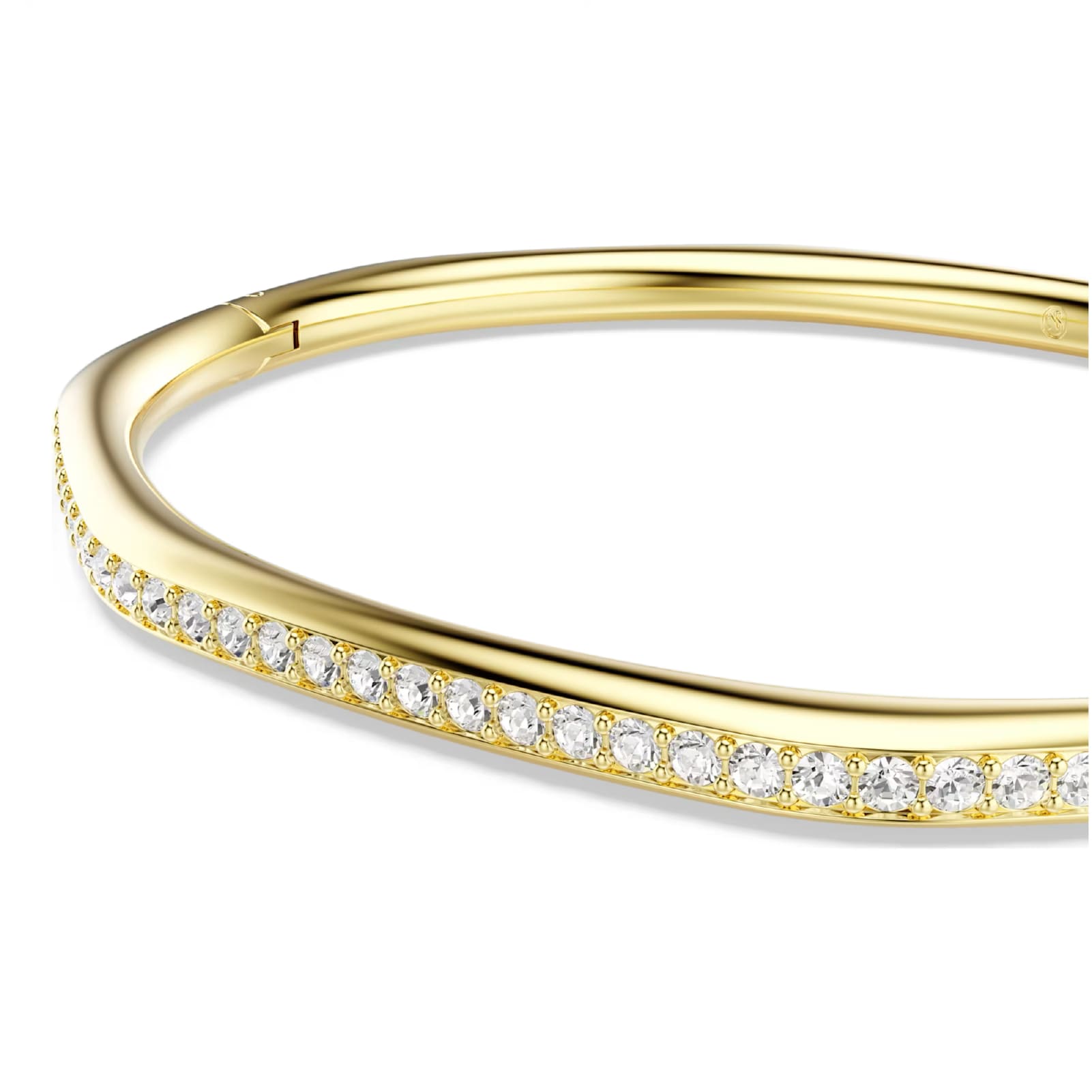Bracciale rigido Swarovski dorato con cristalli bianchi M 17 cm