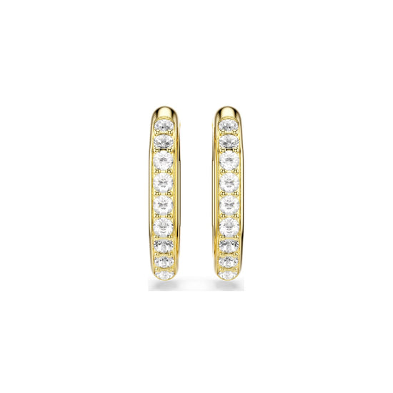 Orecchini a cerchio Swarovski dorato con cristalli bianchi MISURA UNICA