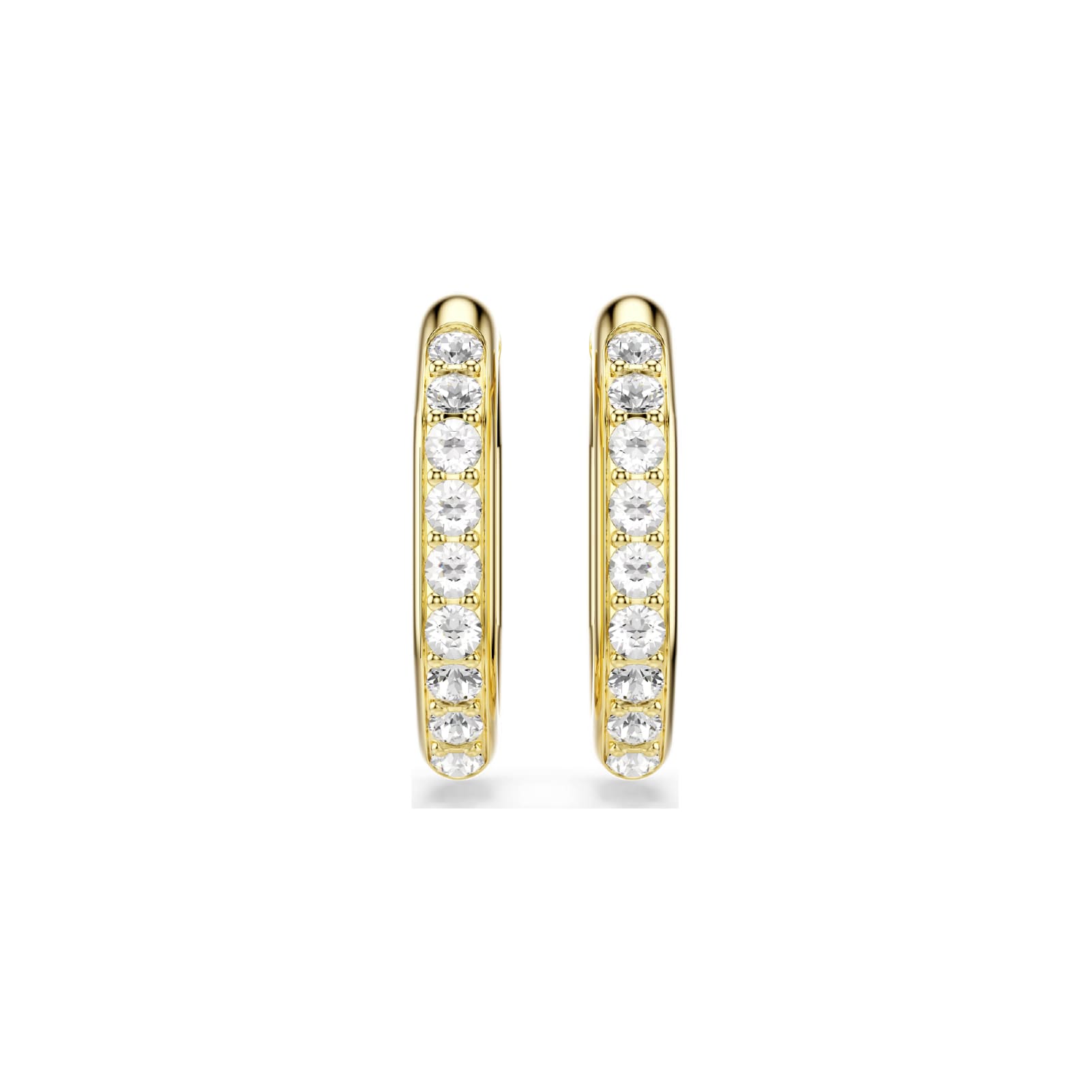 Orecchini a cerchio Swarovski dorato con cristalli bianchi MISURA UNICA