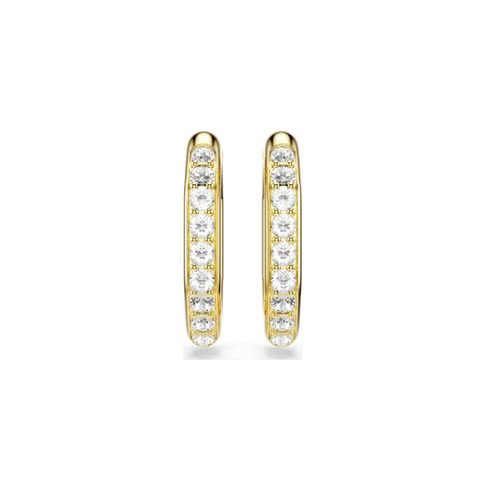 Orecchini a cerchio Swarovski dorato con cristalli bianchi MISURA UNICA