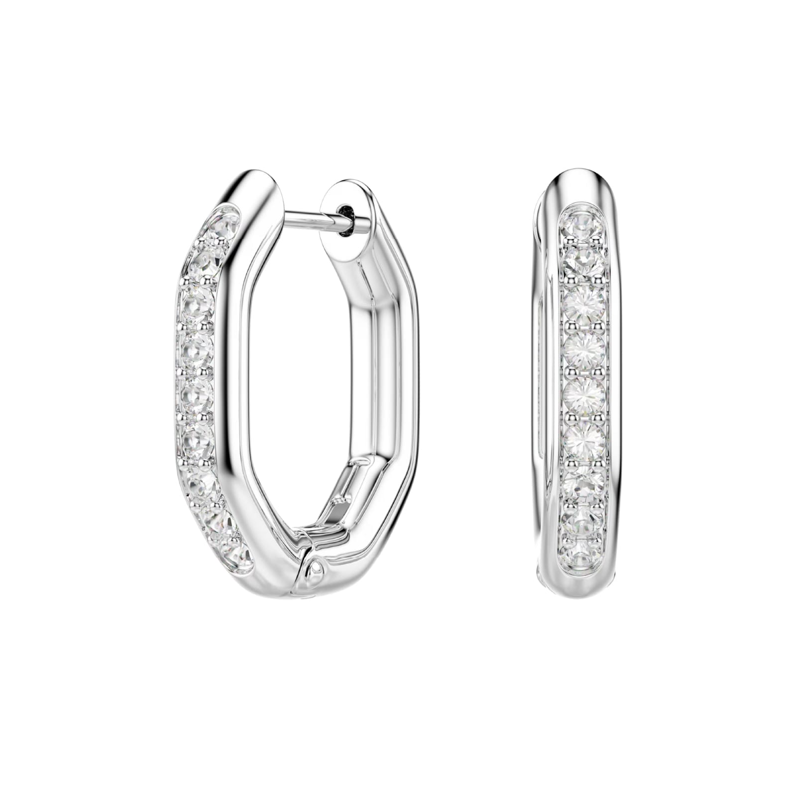 Orecchini Swarovski ottagonali in acciaio placcato rodio MISURA UNICA